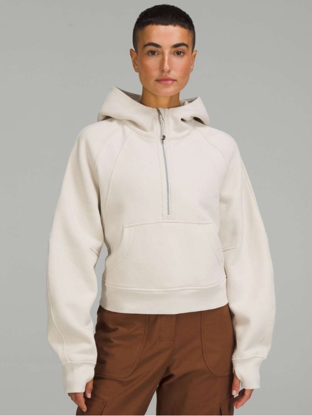 Lululemon Scuba Oversized Half-Zip Hoodie Size XS/S - Natural Ivory
